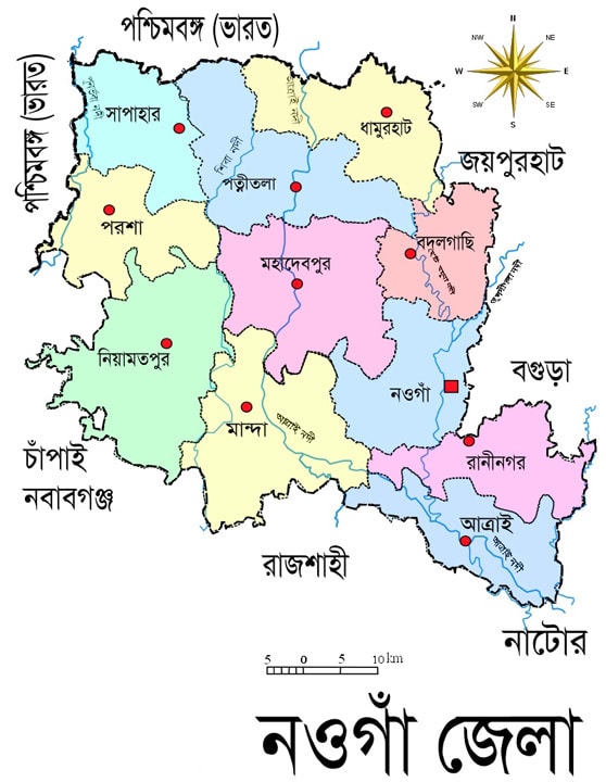 Map of Naogaon District