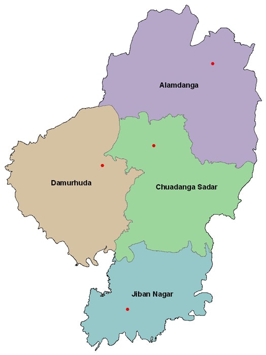 Map of Chuadanga District