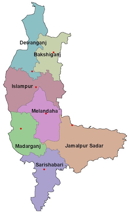 Map of Jamalpur District