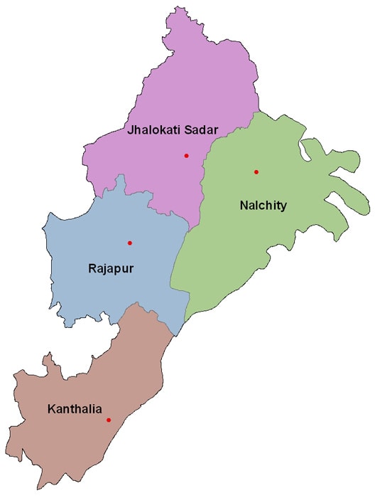 Map of Jhalakathi District