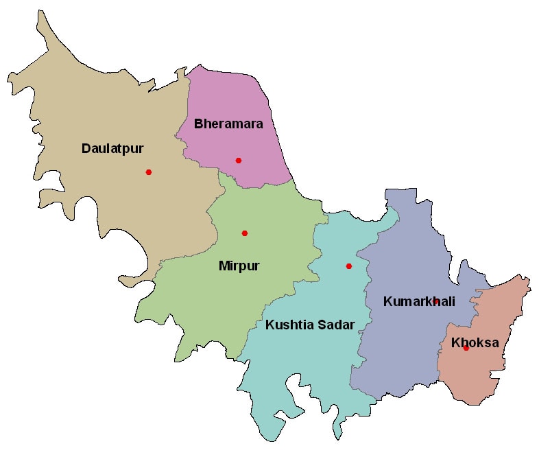 Map of Kushtia District