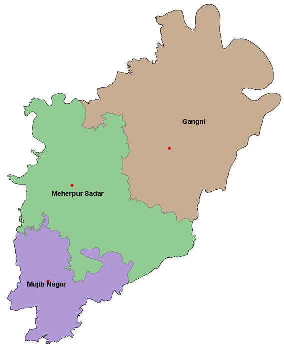 Map of Meherpur District