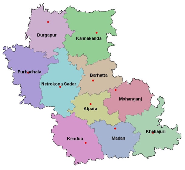 Map of Netrokona District