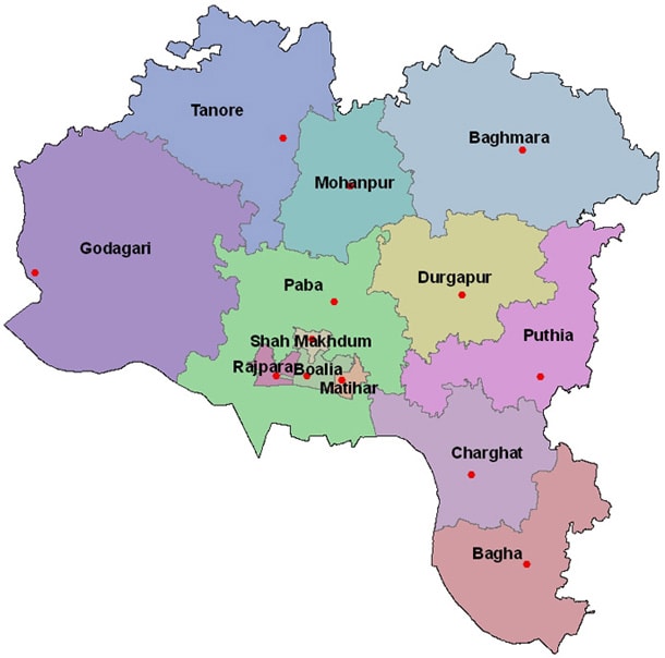 Map of Rajshahi District