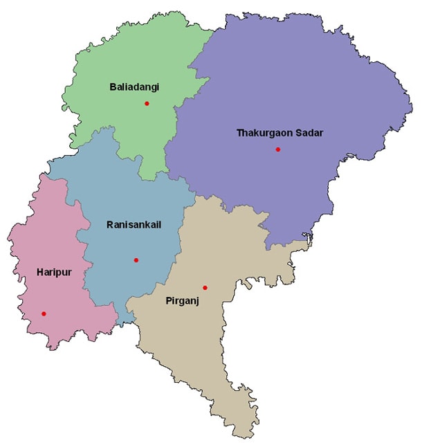 Map of Thakurgaon District