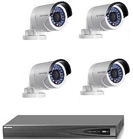 CCTV Package Hikvision 4CH DVR 4 PCS Camera with Monitor