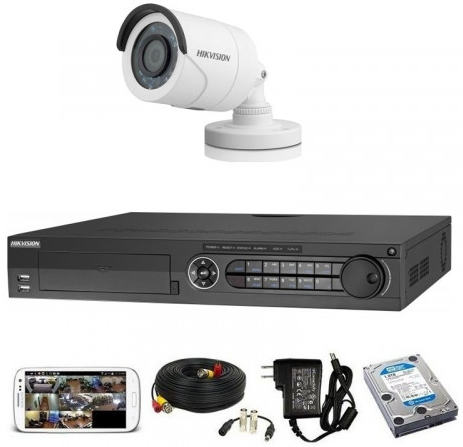 CCTV Package Hikvision 4CH DVR 1 Piece Camera 250GB HDD